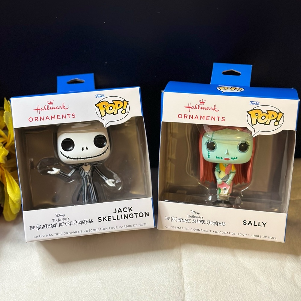 Hallmarks Nightmare Before Christmas Jack & Sally Set Of Funko Pop Ornaments